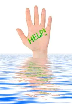 Hand help in water Stock Photos