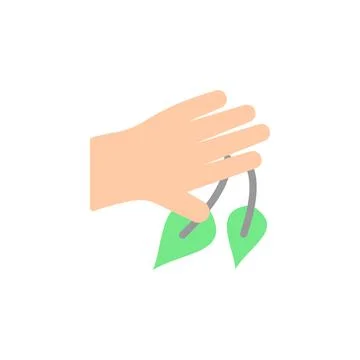 Hand herb leaf icon. Simple color vector elements of alternative medicine icons 스톡 일러스트