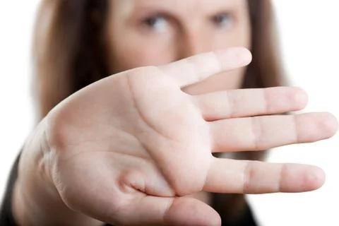 Hand hiding face Stock Photos