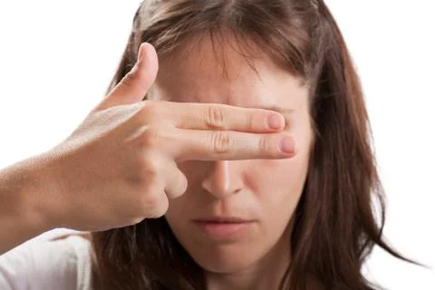 Hand hiding face Stock Photos