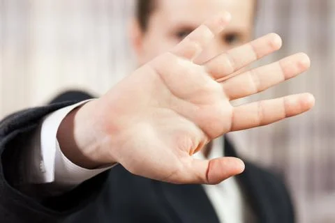 Hand hiding face Stock Photos