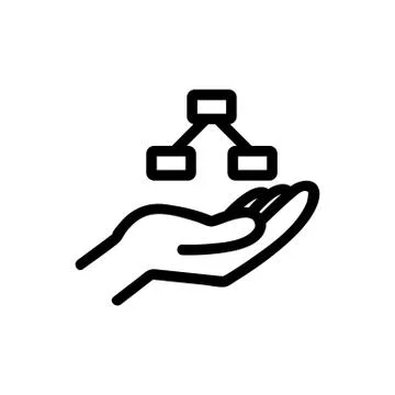 Hand hierarchy icon vector. Isolated contour symbol illustration イラスト素材