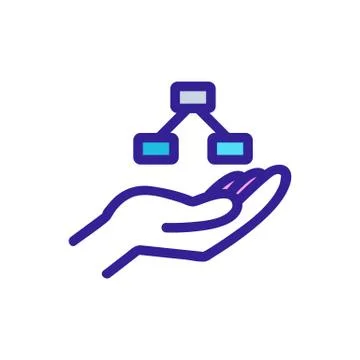 Hand hierarchy icon vector. Isolated contour symbol illustration Illustrazione stock