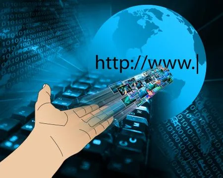 Hand of high technology Stock-Illustration