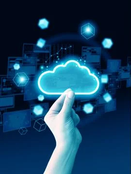 Hand hloding cloud Foto stock