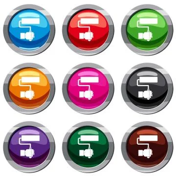 Hand hoding paint roller set 9 collection Stock Illustration