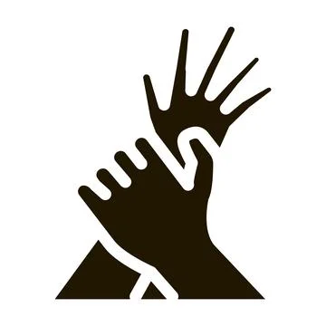 Hand hold arm stop hit icon Vector Glyph Illustration Stock Illustration