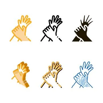 Hand hold arm stop hit icon vector forms outline Stock Illustration