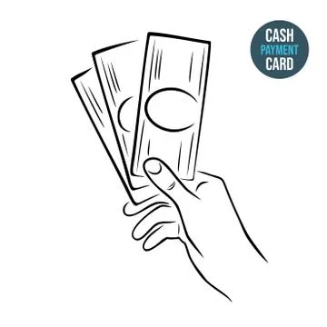 Hand hold banknote. Payment Methods Icon Stock Illustration