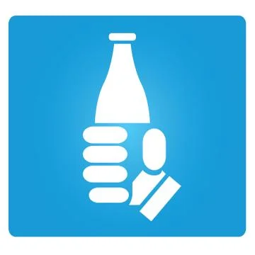 Hand hold a bottle Stock Illustration
