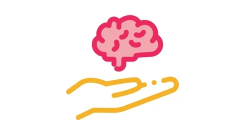 Hand hold brain Icon Animation Stock Footage 145275885