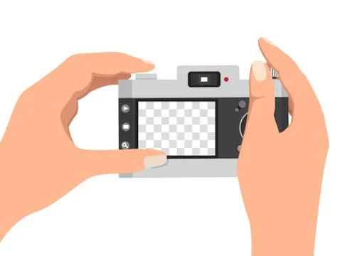 Hand hold  camera with blank screen Stock Illustration