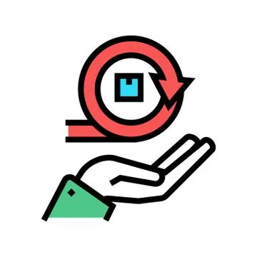 Hand hold circular economy process color icon vector illustration Stock Illustration