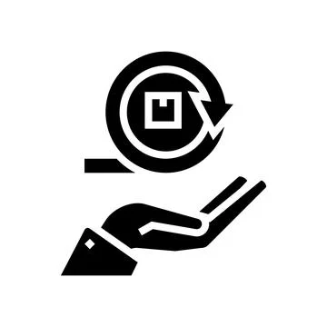Hand hold circular economy process glyph icon vector illustration Stock Illustration
