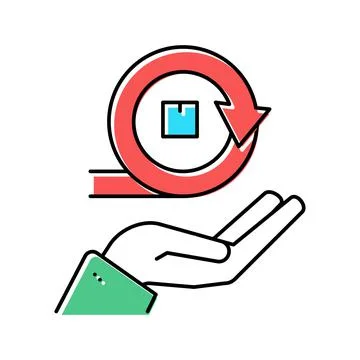 Hand hold circular economy process color icon vector illustration Stock Illustration