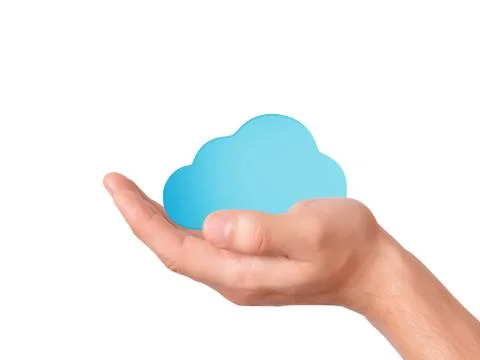 Hand hold cloud computing symbol Ilustração Stock