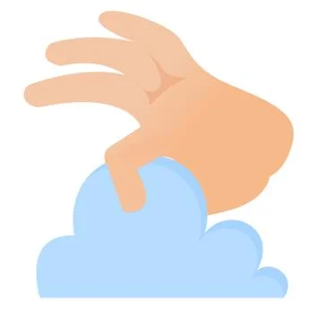 Hand hold a cloud symbolizing cloud computing. 스톡 일러스트