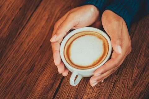 Hand hold coffee cup Stock Photos