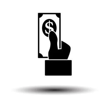 Hand Hold Dollar Banknote Icon Stock Illustration