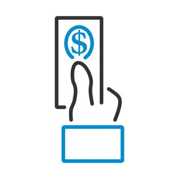 Hand Hold Dollar Banknote Icon Stock Illustration
