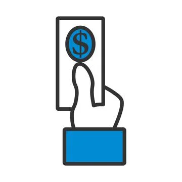 Hand Hold Dollar Banknote Icon Stock Illustration