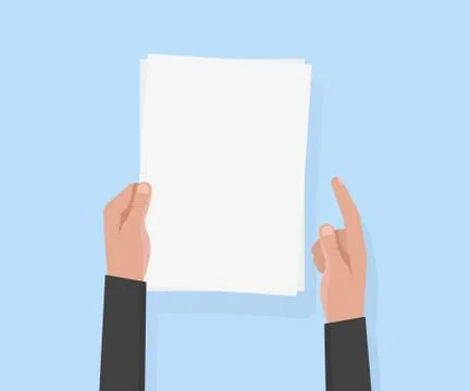 Hand hold empty a4 paper vector illustration Stock Illustration