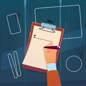 Hand Hold Empty Check List Paper Document Writing イラスト素材