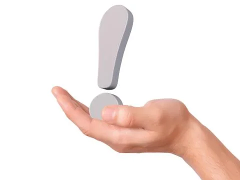 Hand hold exclamation mark on white background Stock Illustration