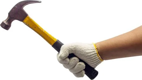 Hand hold the hammer Stock Photos