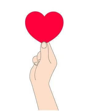 Hand hold heart Stock Illustration