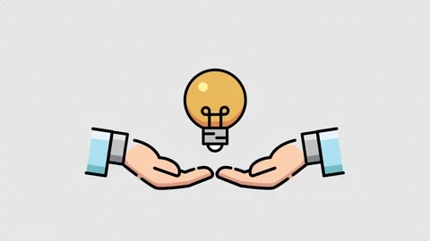 Hand Hold a lightbulb animation 4K Loop Transparant Stock Footage 288603525