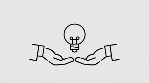 Hand Hold a lightbulb animation line 4K Loop Transparant Stock Footage 288603486