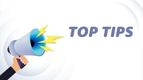 Hand hold megaphone. Top tips, realistic 3d megaphone, loudspeaker with Stock Footage 226804746