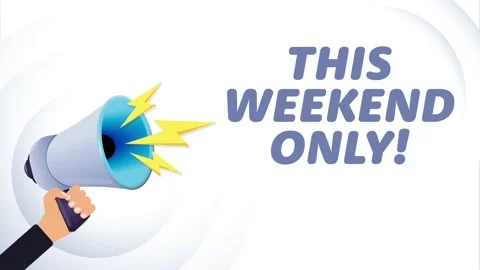 Hand hold megaphone. This weekend only, realistic 3d megaphone, loudspeaker with Stock Footage 226810787