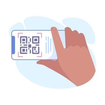 Hand Hold Mobile Smartphone with Code Display on Screen Vector Illustration Stock Illustration