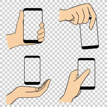 Hand hold the phone set Stock Illustration