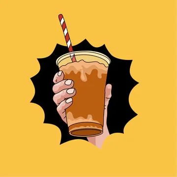Hand hold plastik cup Illustrazione stock