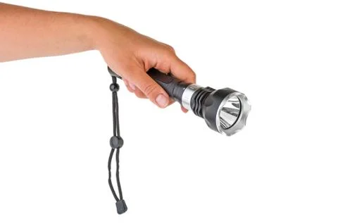 Hand hold powerful led flashlight Foto stock