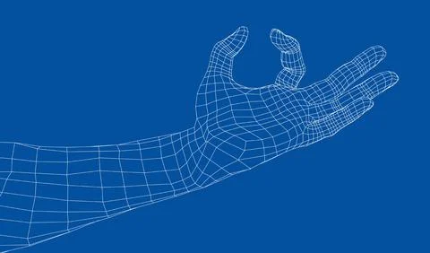 Hand hold some tiny or thin object. Vector Stock Illustration