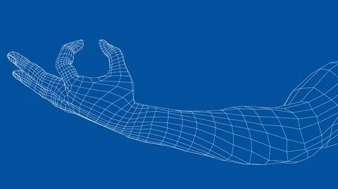 Hand hold some tiny or thin object. Vector 库存插图