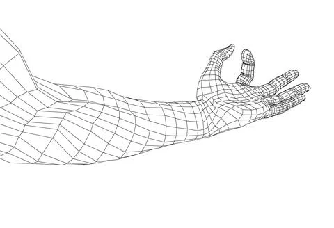 Hand hold some tiny or thin object. Vector Stock Illustration