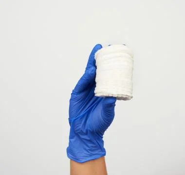 Hand hold stack of white cotton round discs Stock Photos