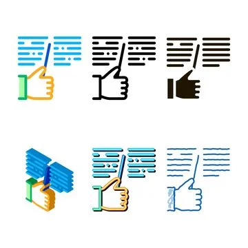 Hand hold stick stylized and reading icon vector outline Illustrazione stock