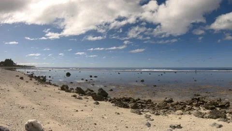 Hand hold still view of look out from Rarotonga Cook Islands to pacific ocean wi Stock Footage 235319135