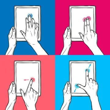 Hand hold tablet Illustration