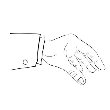 Hand hold take receive something, simple hand draw sketch doodle Stock Illustration