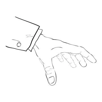 Hand hold take receive something, simple hand draw sketch doodle Stock Illustration