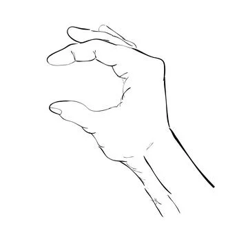 Hand hold take receive something, simple hand draw sketch doodle Stock Illustration