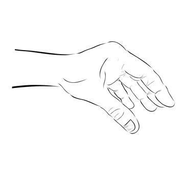Hand hold take receive something, simple hand draw sketch doodle Stock Illustration