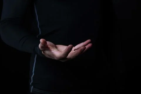 Hand holding abstract glowing object Stock Photos